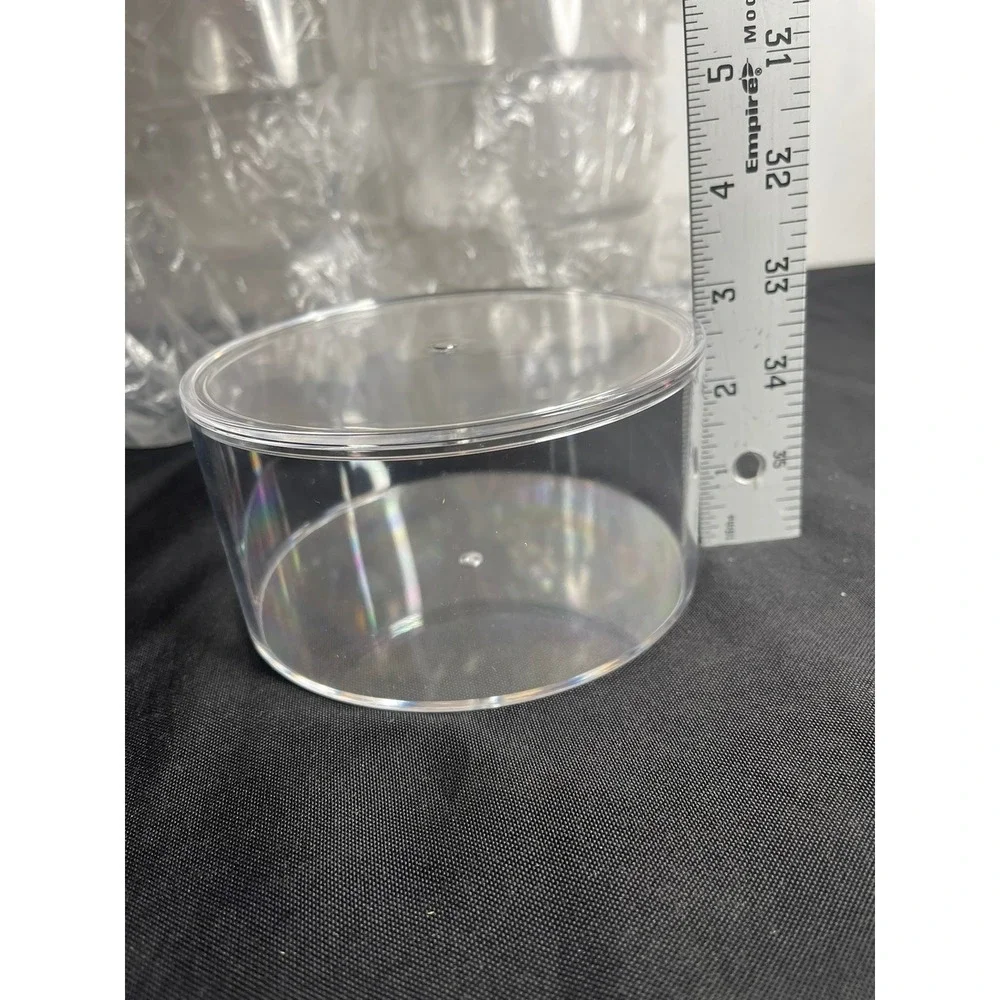 8 Pack Clear Acrylic Round Storage Containers with Lids 5 Inch Small Organizers